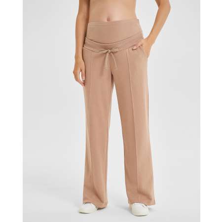 Maternity Rollover-Waist Linen-Blend Pants