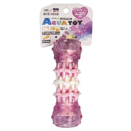 Игрушка для собак EarthPet для чистки зубов жевательная трехступенчатая со вкусом копченой курицы Розовая