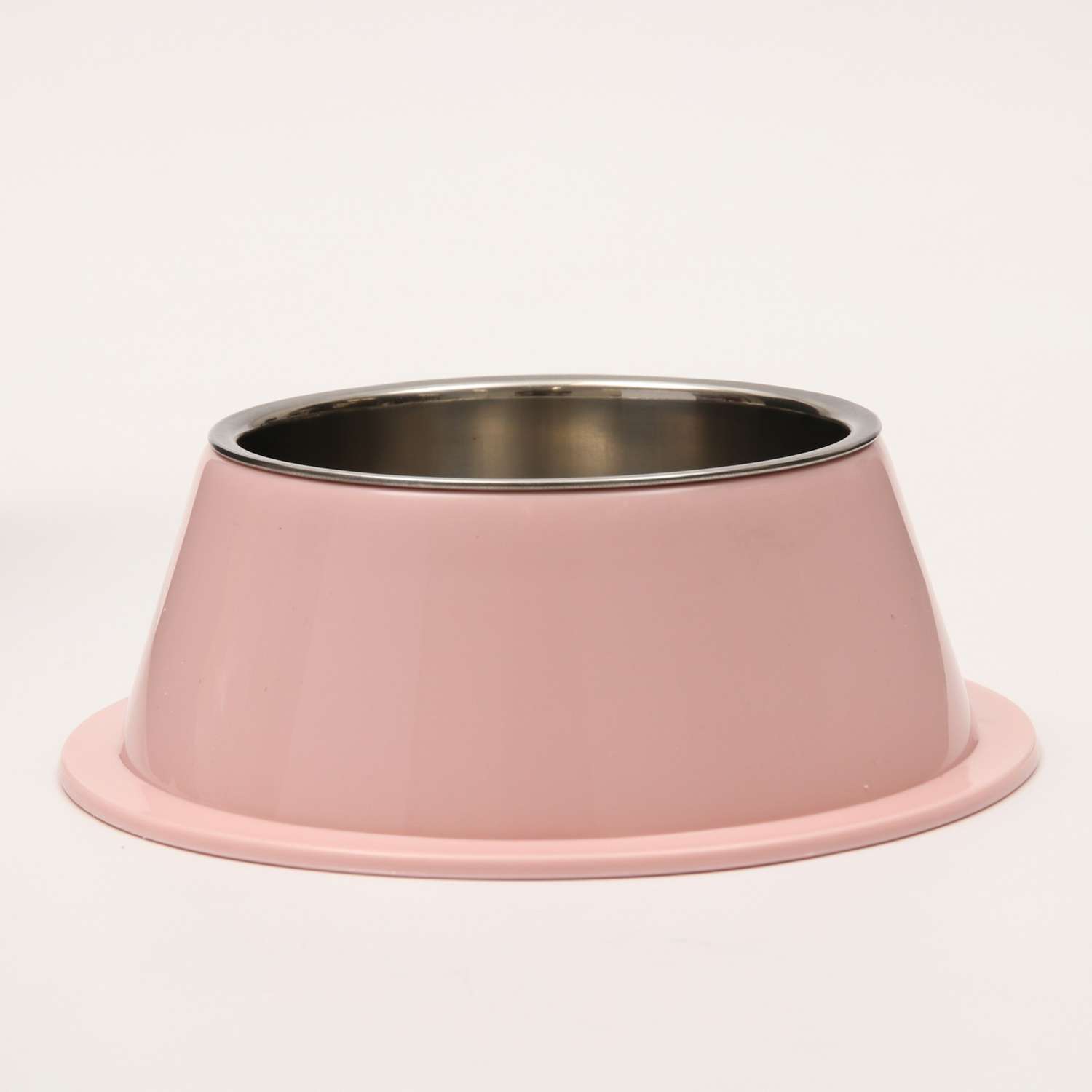 Миска Пижон металлическая с высоким бортом на пластиковом основании 13.5х6.6 см розовая 500 мл - фото 4