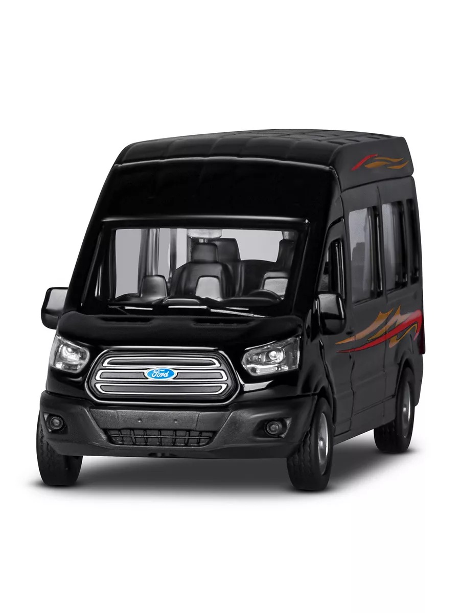 Автомобиль АВТОпанорама Ford Transit 1:52 черный JB1251272 - фото 10