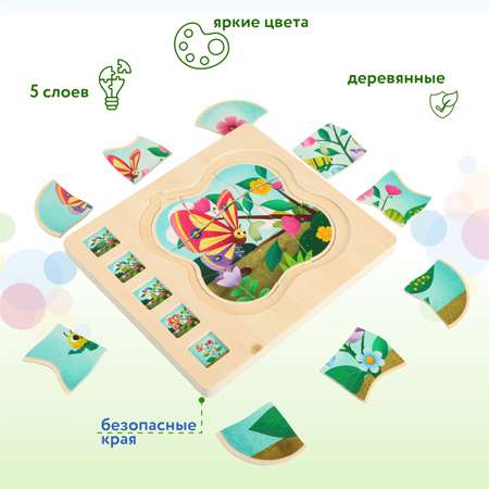 Набор игровой BabyGo Рамка-пазл Цветок многослойный