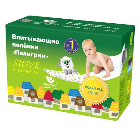 Пеленки Пелигрин впитывающие 40*60см 30шт