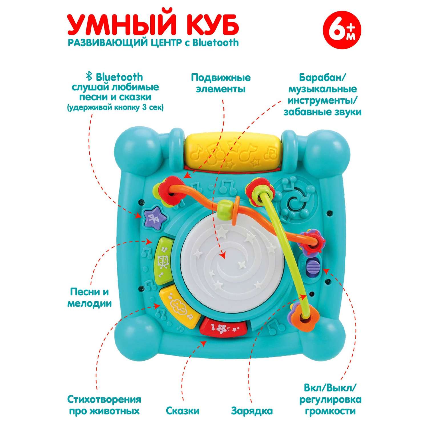 Игровой центр Smart Baby Умный Куб с Bluetooth развивающий многофункциональный JB0334054 - фото 2