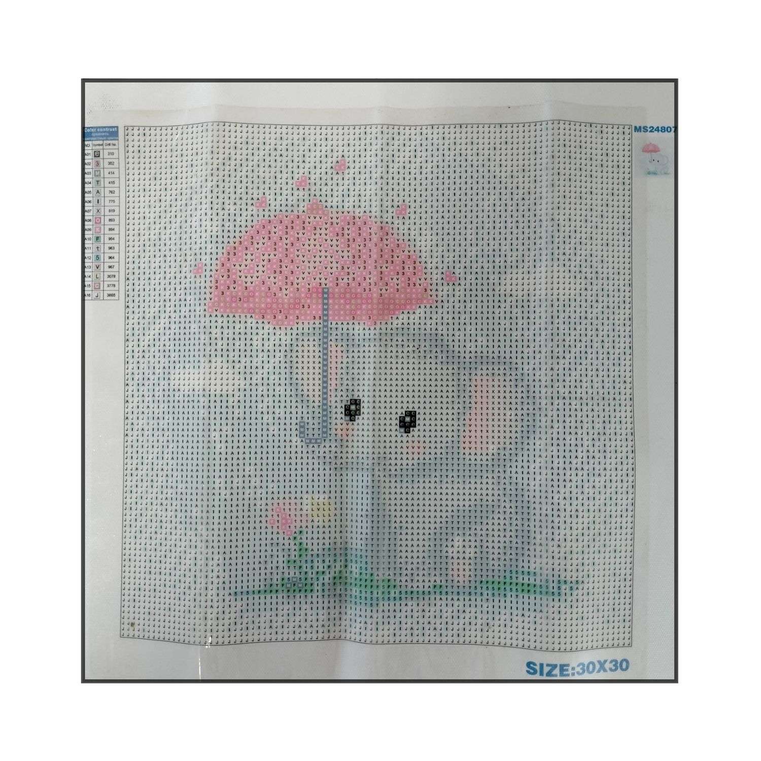 Алмазная мозаика Seichi Слонёнок с зонтиком 30х30 см - фото 3