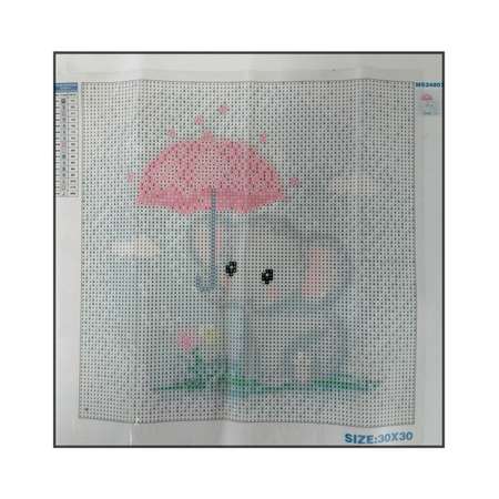 Алмазная мозаика Seichi Слонёнок с зонтиком 30х30 см