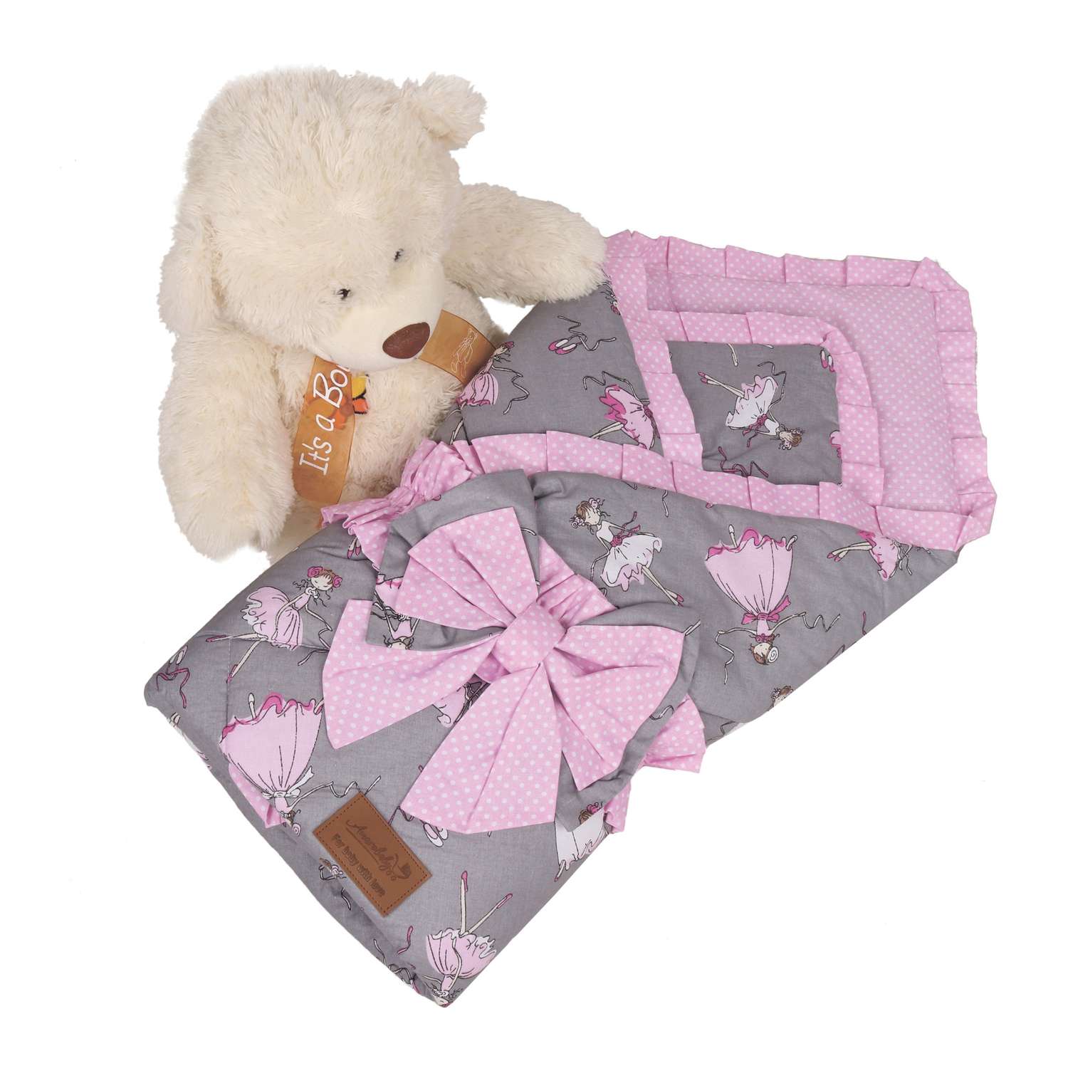 Одеяло AmaroBaby HAPPY Мечта серый розовый - фото 7