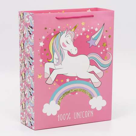 Пакет подарочный Disney «100% unicorn» Единорог. Минни Маус