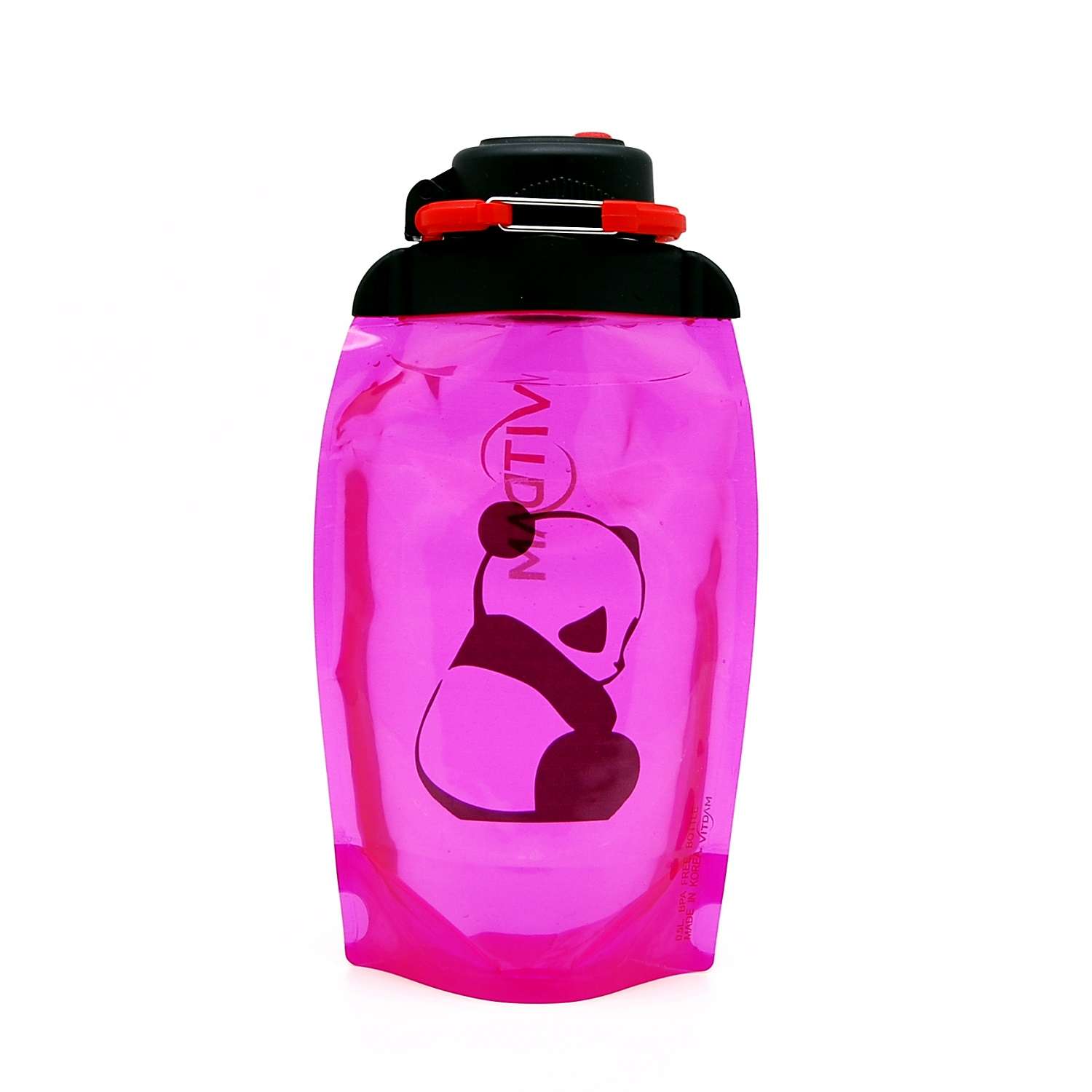 Бутылка для воды складная VITDAM розовая 500мл B050PIS 1411 - фото 1