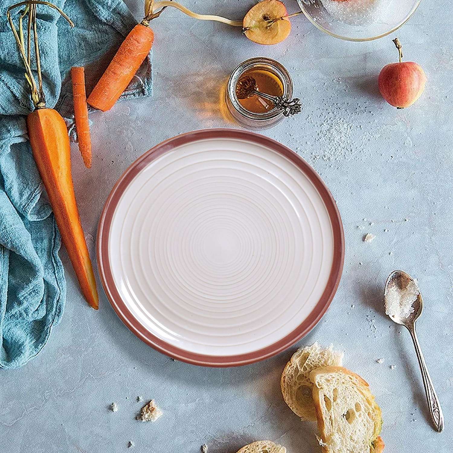 Набор посуды Arya Home Collection White Stoneware тарелки обеденные 26 см 4 шт. - фото 2