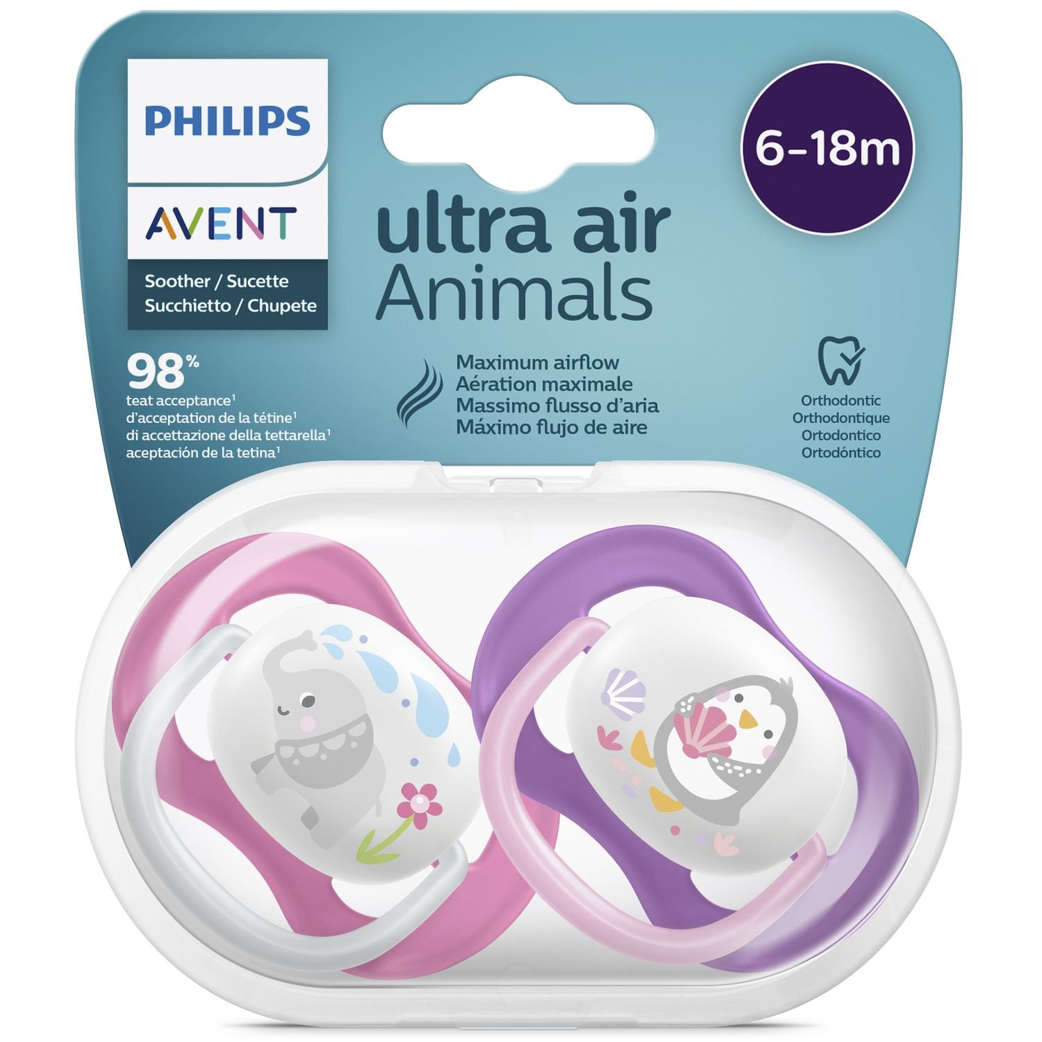 Пустышка Philips Avent Ultra Air с 6 до 18месяцев 2шт SCF080/08 - фото 14