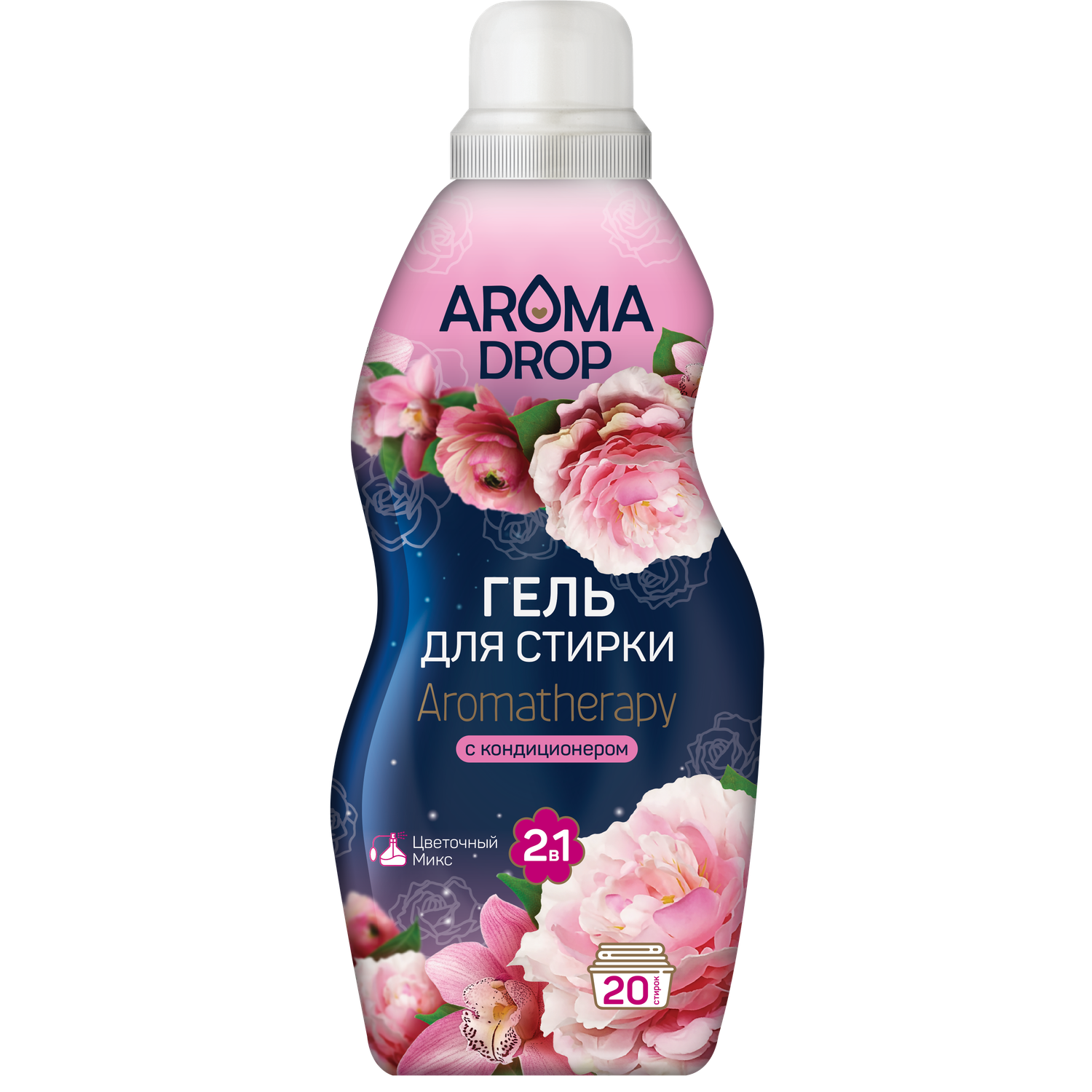 Гель для стирки Aroma Drop Aromatherapy 2в1 Цветочный микс 1л - фото 1