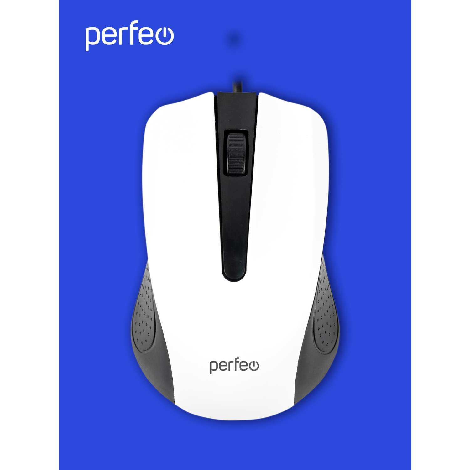 Мышь проводная Perfeo RAINBOW 3 кнопки USB чёрно белая - фото 2
