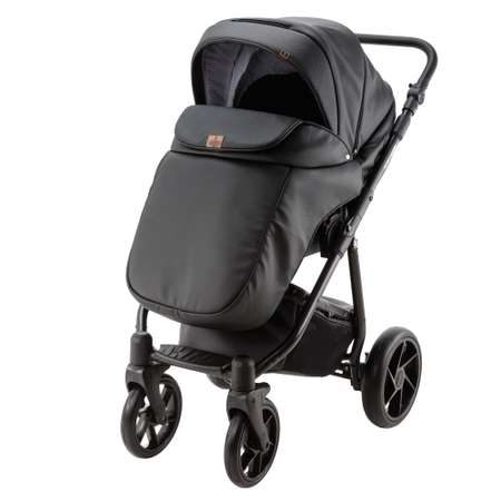 Коляска 3в1 BeBe-mobile Gusto Deluxe GU115 Черная кожа-Черная перфорированная кожа