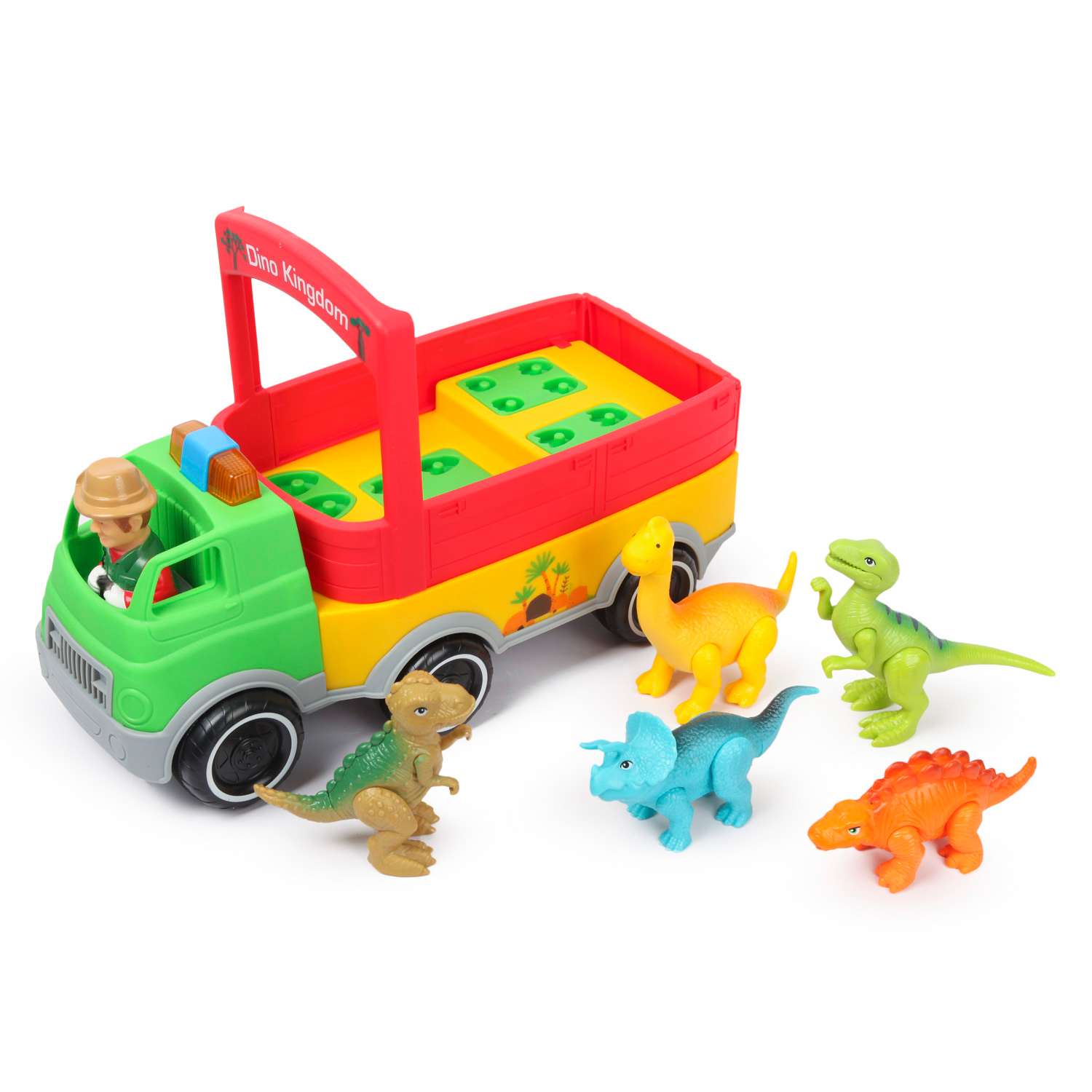 Машинка Kiddieland Грузовик +водитель +5 динозавров 060384 - фото 1