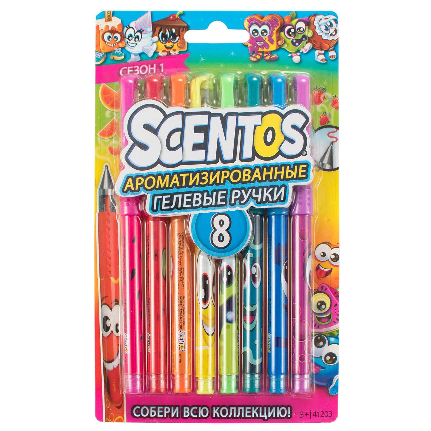 Ручки гелевые Scentos ароматизированные 8шт 41203 - фото 1
