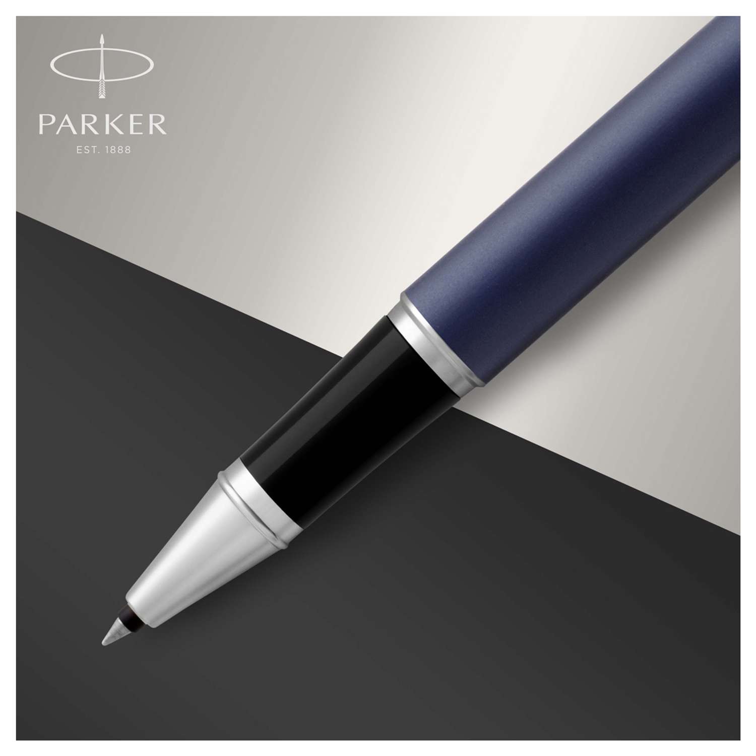 Ручка-роллер PARKER IM Matte Blue CT черная подарочная упаковка - фото 4