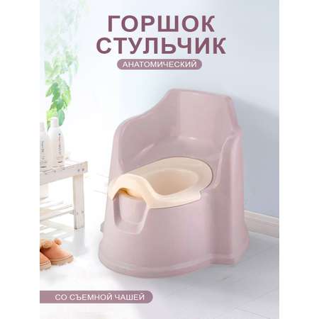 Горшок детский PLASTIC REPABLIC baby стульчик пластиковый с высокой спинкой серо-сиреневый
