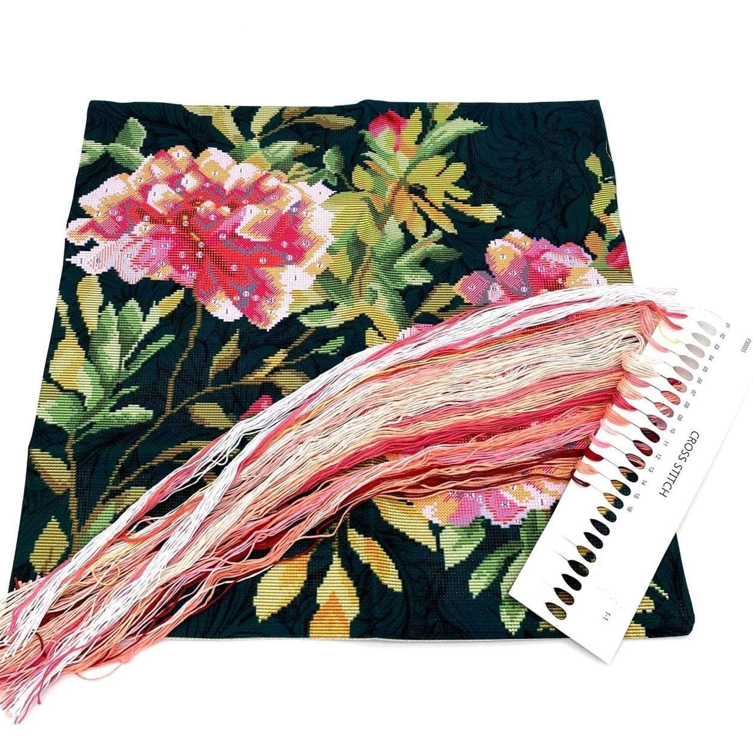 Набор для вышивания крестом Darvish Цветы пионы наволочка - фото 5