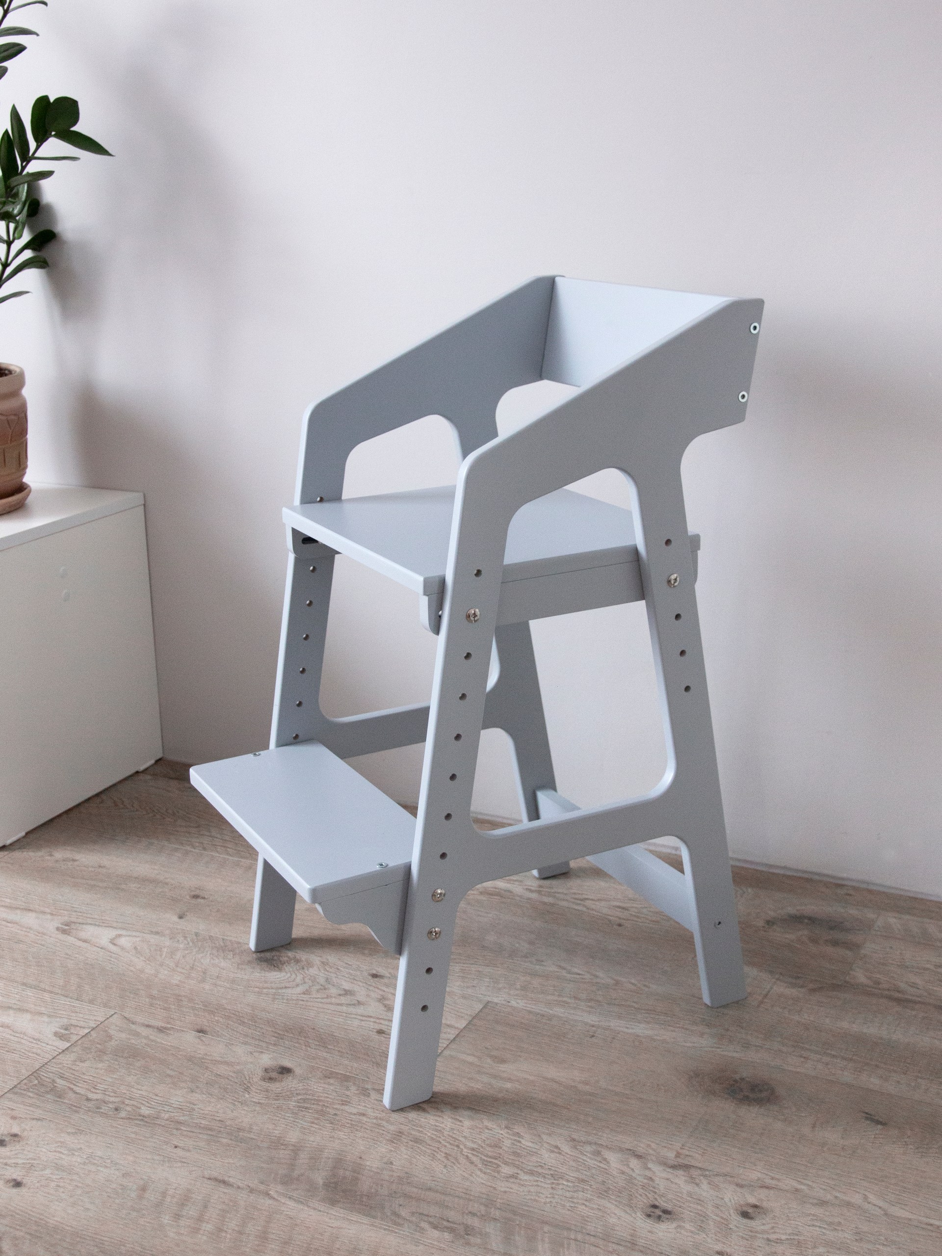 Растущий стул для детей Alubalu серый - фото 4