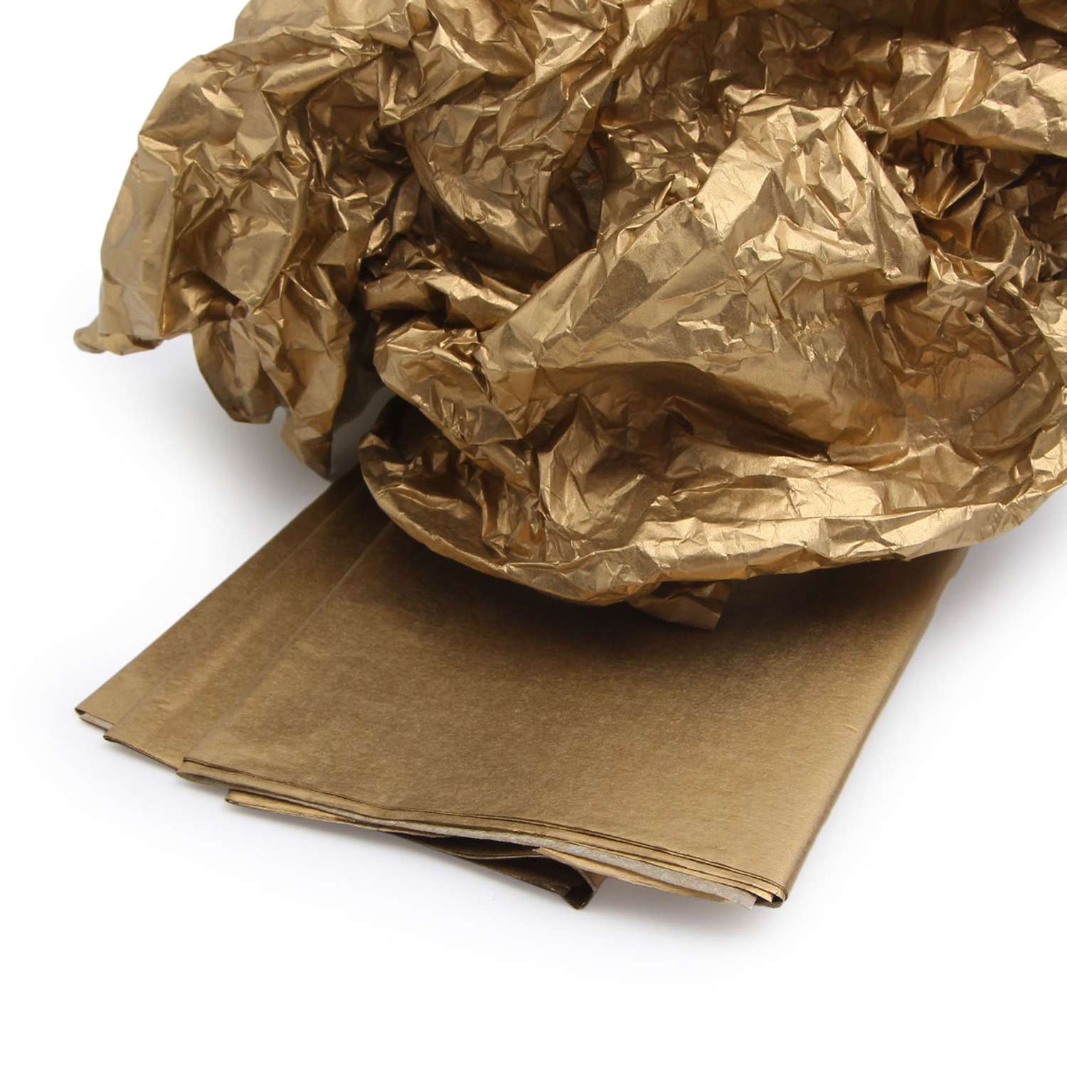 Бумага Astra Craft тишью с блестками металлик тонкая для упаковки подарков цветов 50х70см 5 шт GP-02 золотой - фото 2