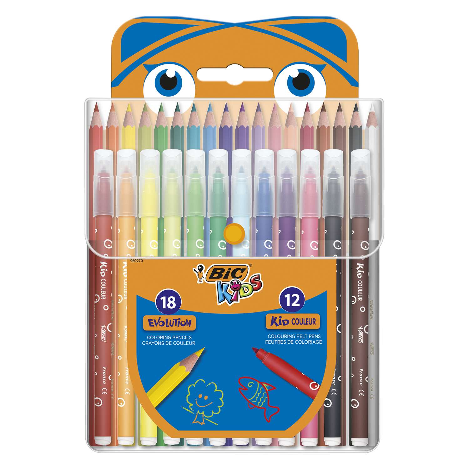 Набор BIC Кидз карандаши 18цветов+фломастеры 12цветов 964827 - фото 1