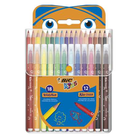 Набор BIC Кидз карандаши 18цветов+фломастеры 12цветов 964827