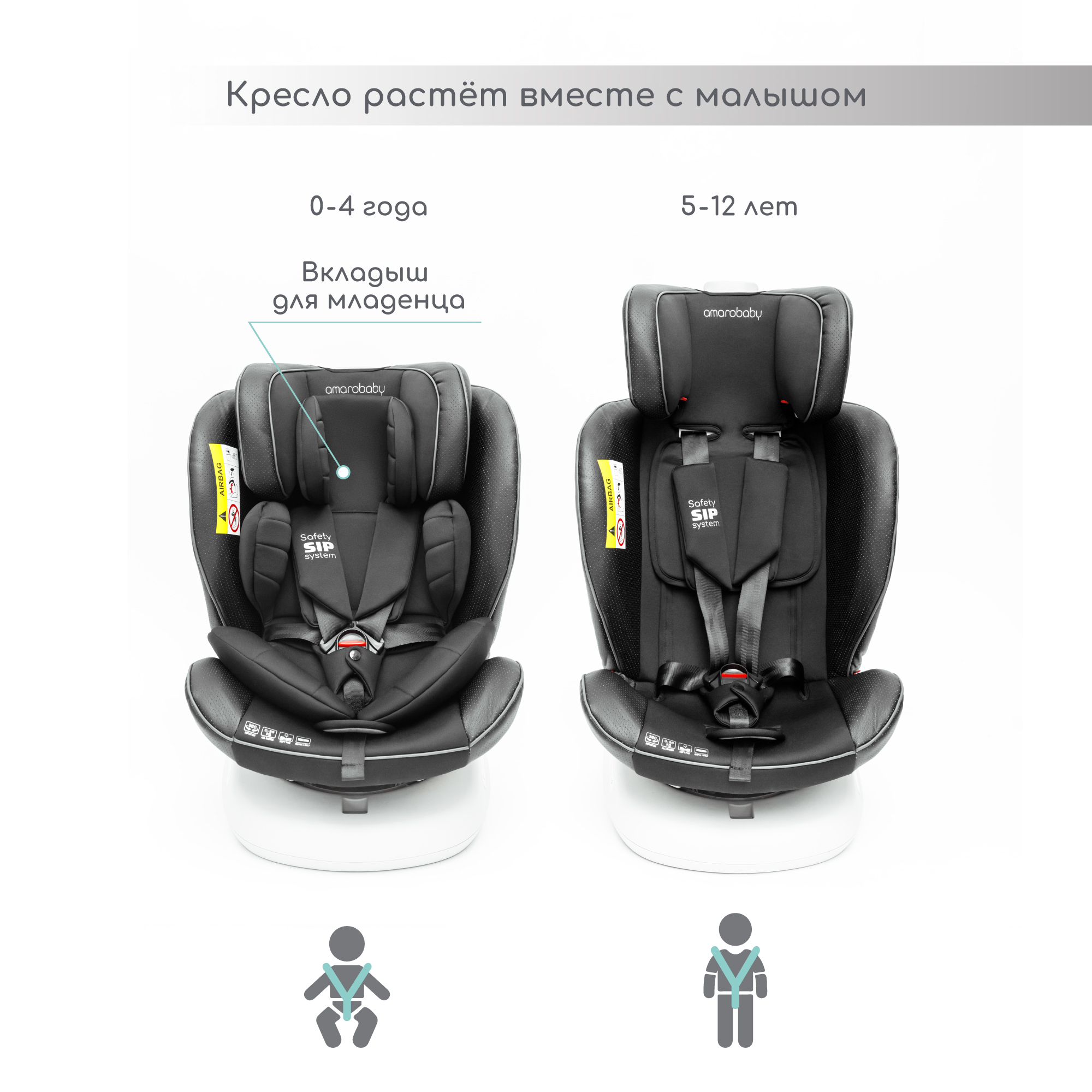 Автокресло Amarobaby Сhampion Isofix класс D группа 0+/1/2/3 Черный - фото 8