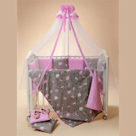 Балдахин Тутси для детской кроватки Bello 150*450 см розовый