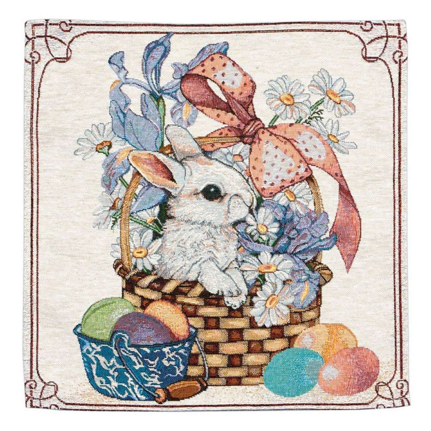 Салфетки гобеленовые Якимок декоративные набор Пасхальный кролик 2 шт - фото 1