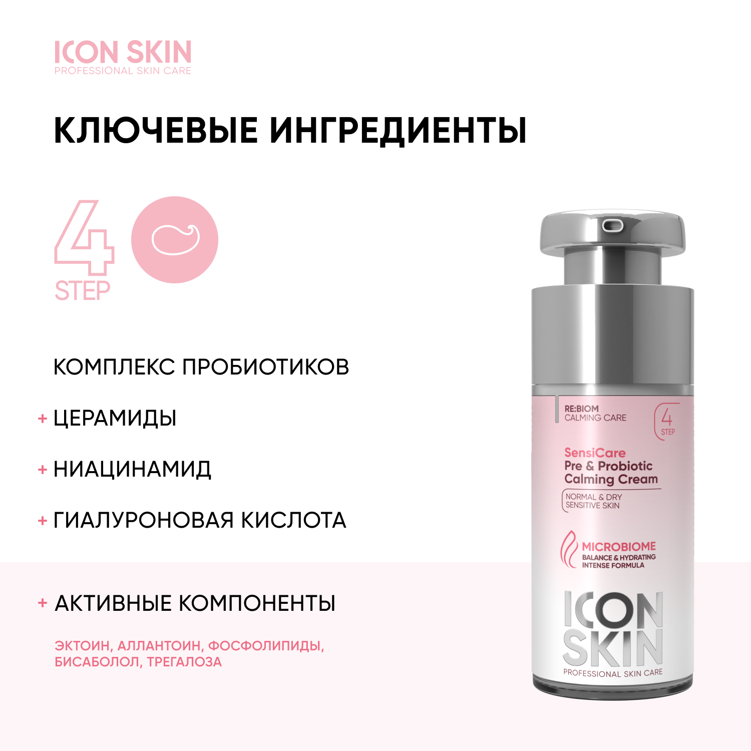 Крем ICON SKIN успокаивающий с комплексом пре- и пробиотиков 30 мл - фото 3