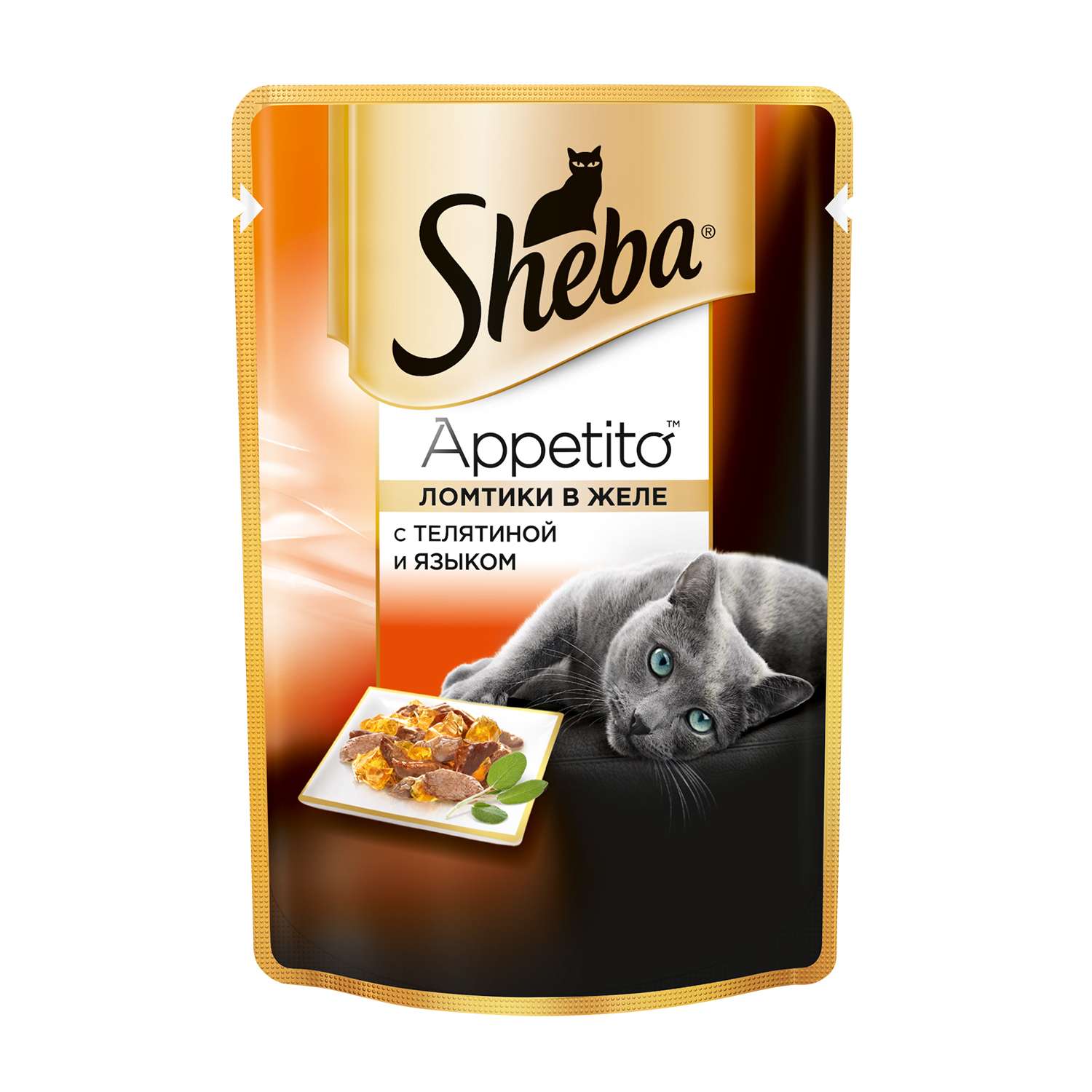 Корм влажный для кошек Sheba Appetito 85г из телятины и языка пауч - фото 1