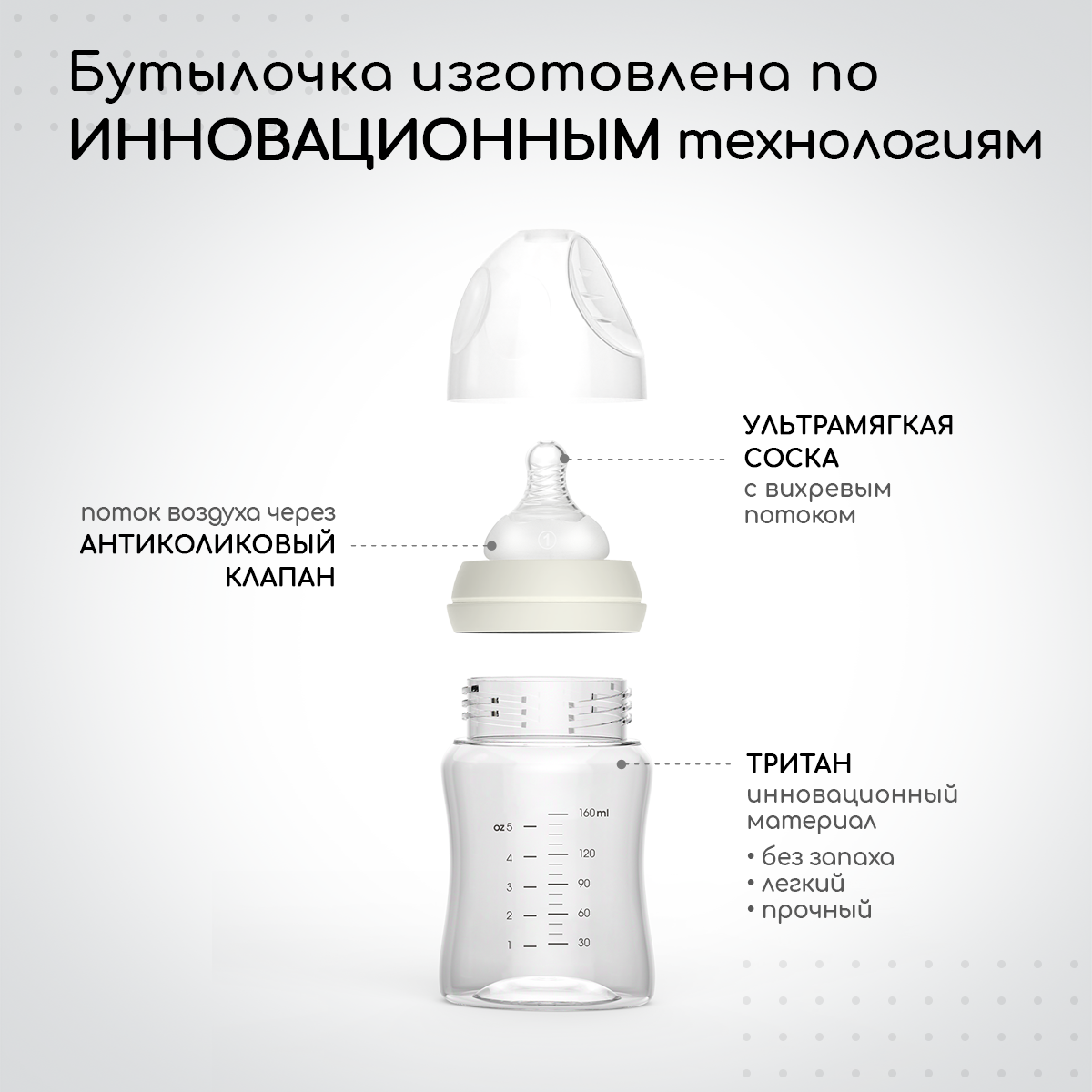 Бутылочка для кормления Miyoumi Ivory - 160 ml 1шт - фото 2