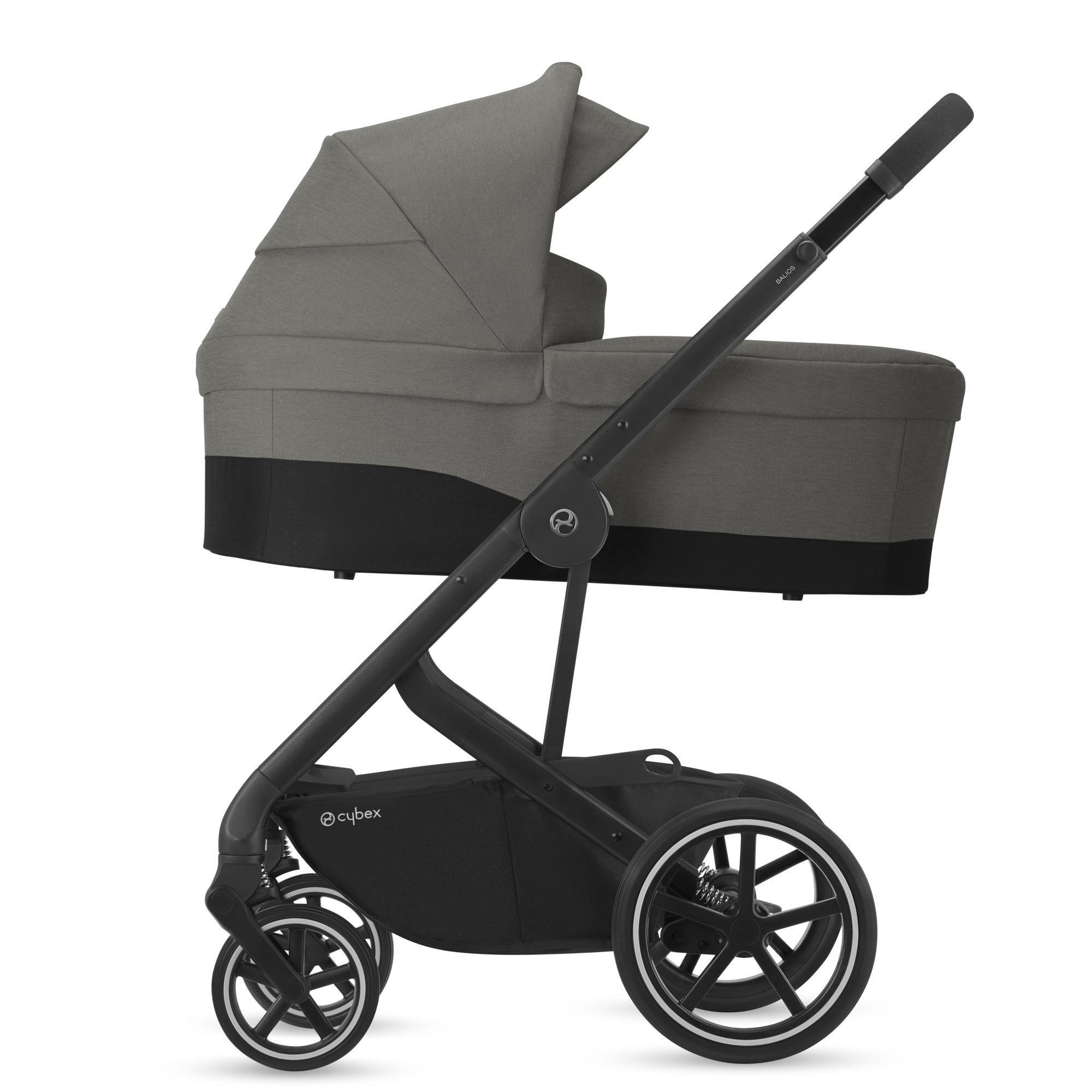 Коляска 3в1 Cybex Balios S BLK с дождевиком Soho Grey - фото 4