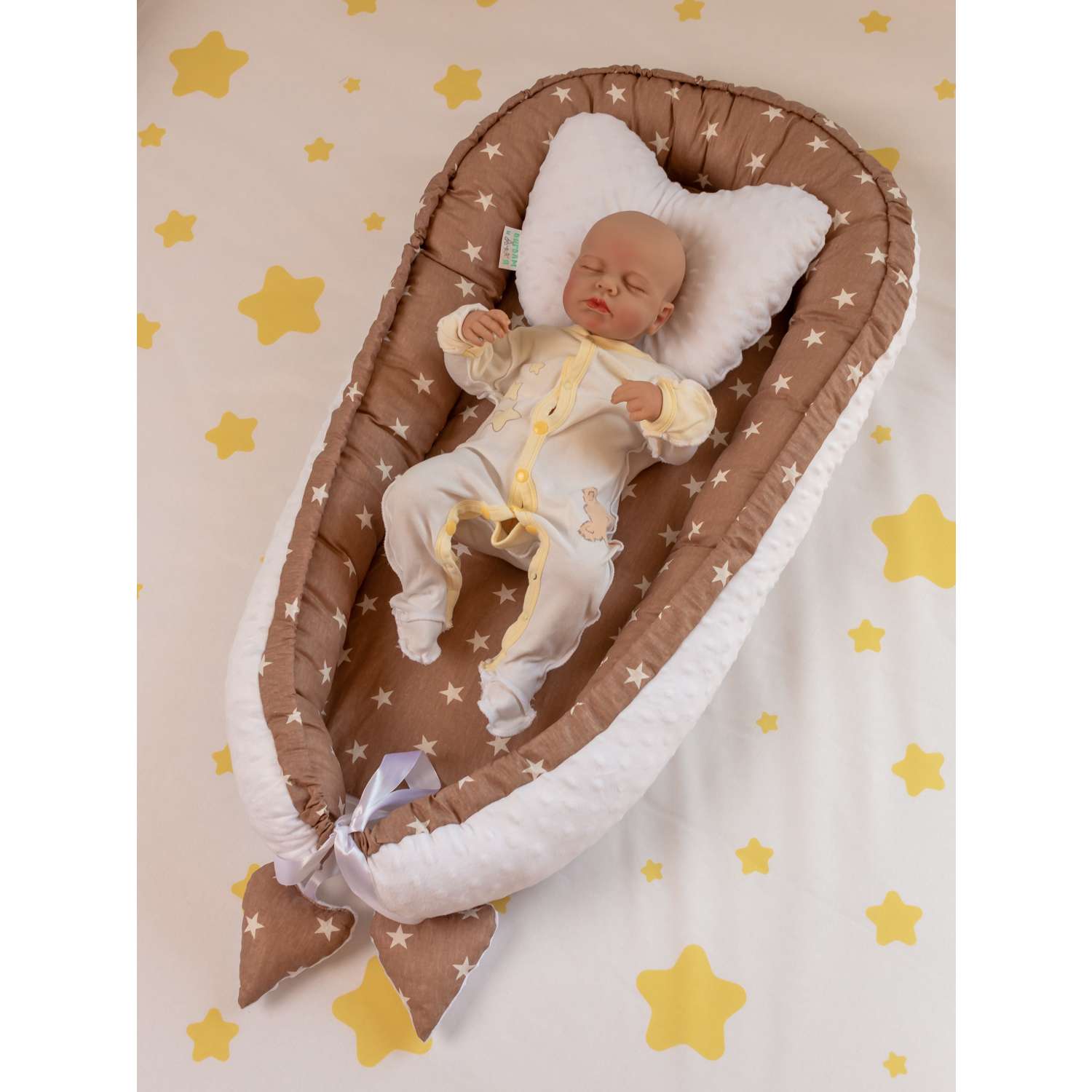 Кокон для новорожденного ВИГВАМиЯ Молочный шоколад - фото 3