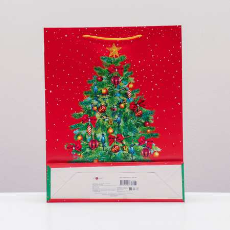 Пакет Sima-Land подарочный «Новогодняя ёлка с подарками» 33×42.5×10 см