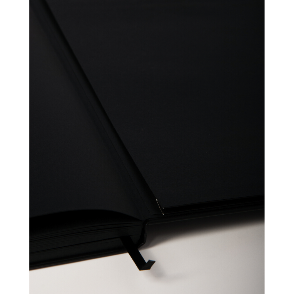 Скетчбук Sakura 140 г/кв.м 9х14 см 80 листов черного цвета Твердая черная обложка - фото 6