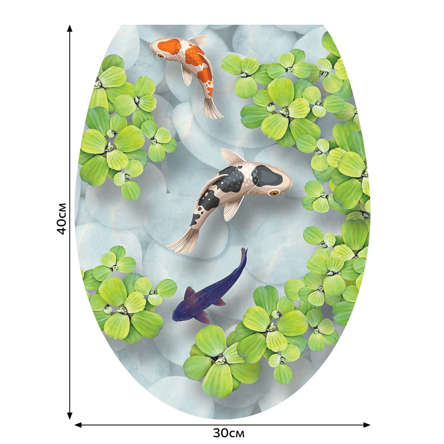 Наклейка многоразовая Divino Decor на крышку унитаза Рыбки - фото 2