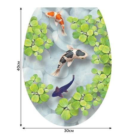 Наклейка многоразовая Divino Decor на крышку унитаза Рыбки