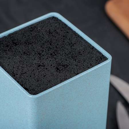 Подставка для ножей Sima-Land Нежность цвет голубой квадратная 22х9 см