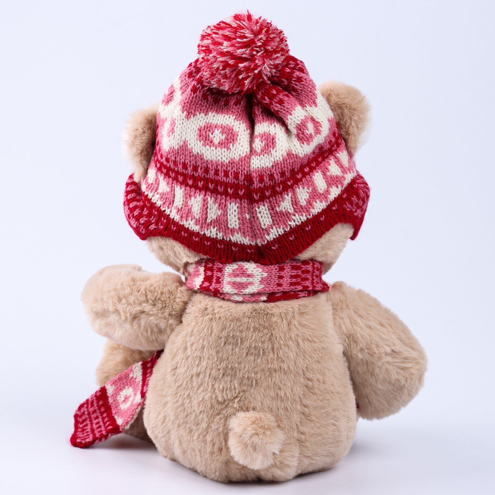 Мягкая игрушка Milo Toys «Little Friend» мишка в шапке и шарфе цвет розовый - фото 3