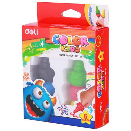 Мелки восковые Deli Color Kids 6цветов EC20790