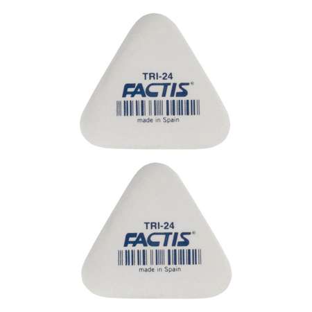 Ластик FACTIS TRI 24 белый треугольный мягкий 2 шт