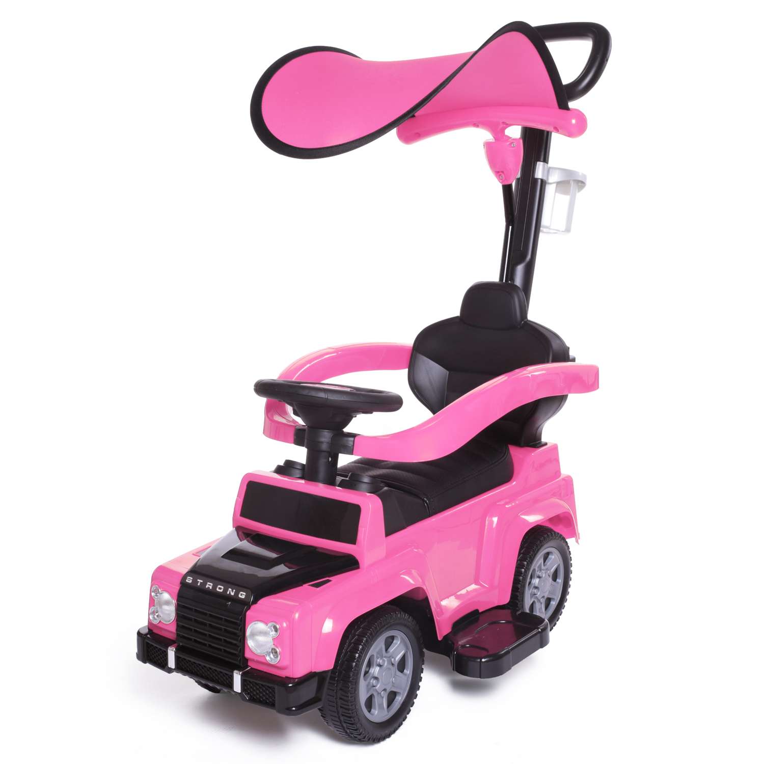 Каталка BabyCare Stroller кожаное сиденье розовый - фото 1