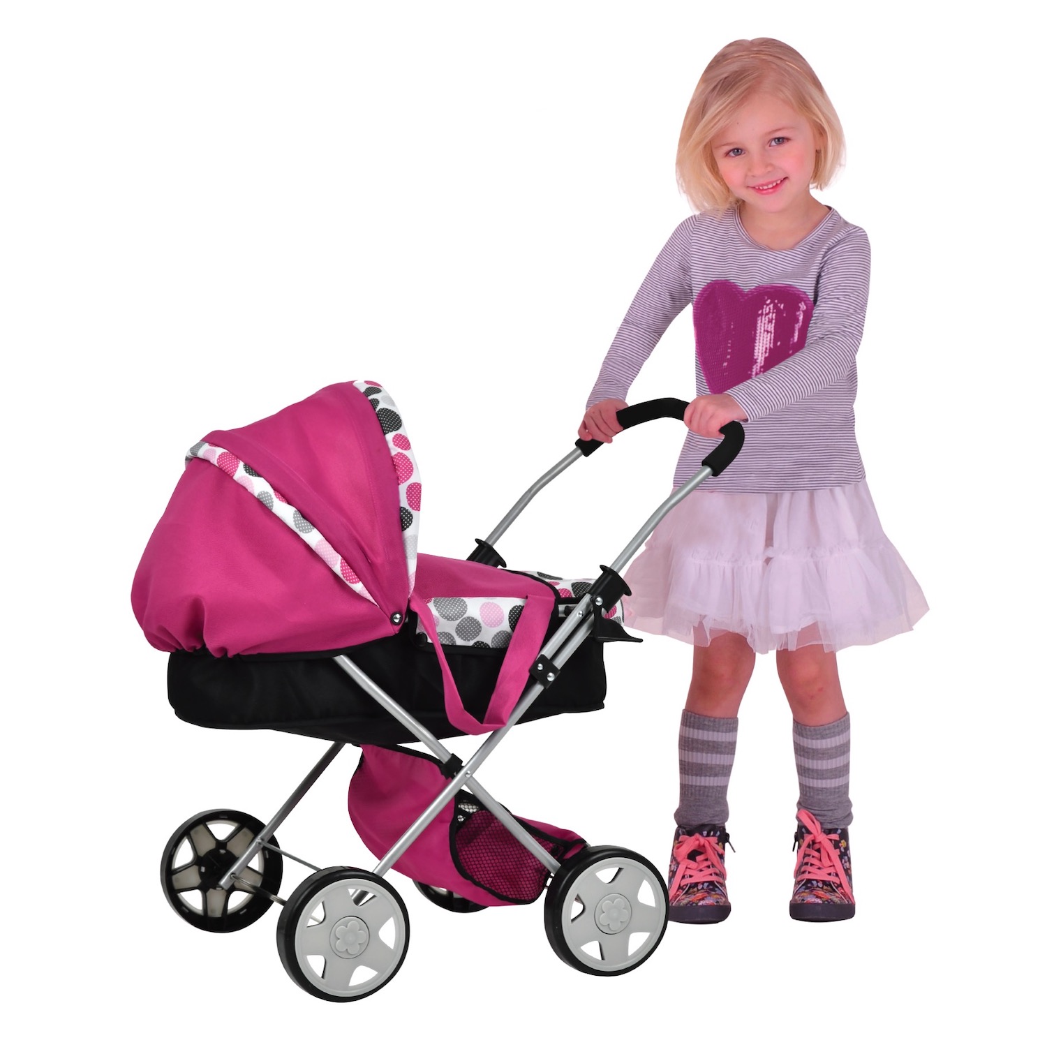 Коляска для кукол Hauck Diana Pink Dot D86509 - фото 3