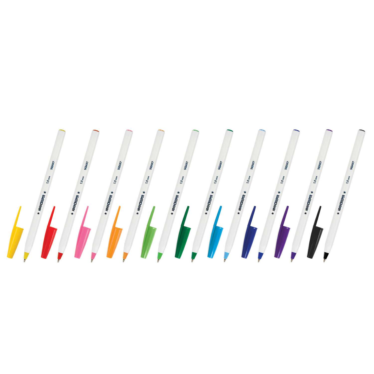 Ручки шариковые Юнландия цветные набор 10 штук для школы - фото 2