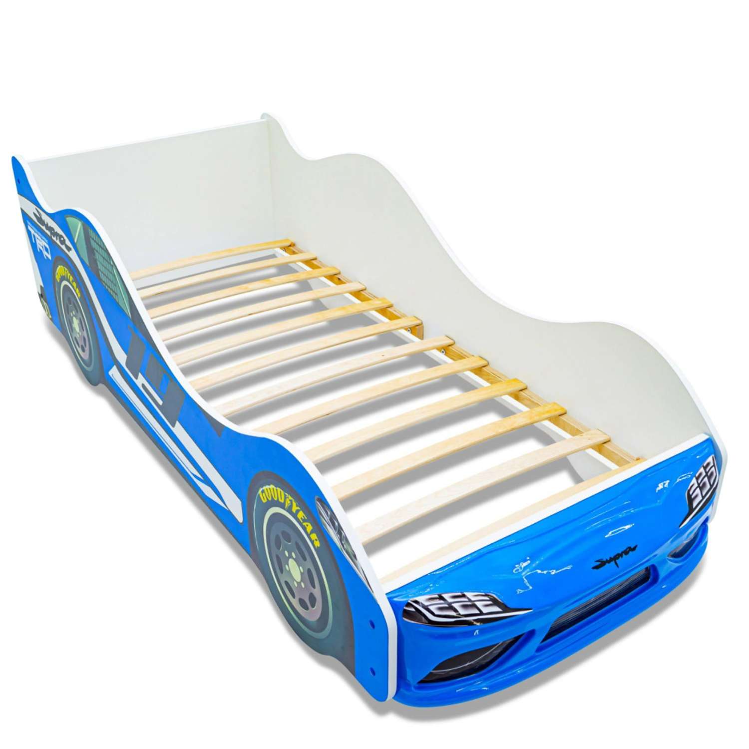 Детская кровать-машина Бельмарко Супра синяя - фото 1