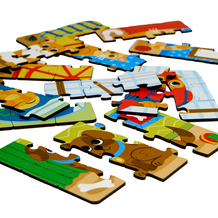 Пазл фигурный деревянный Active Puzzles Домашние животные