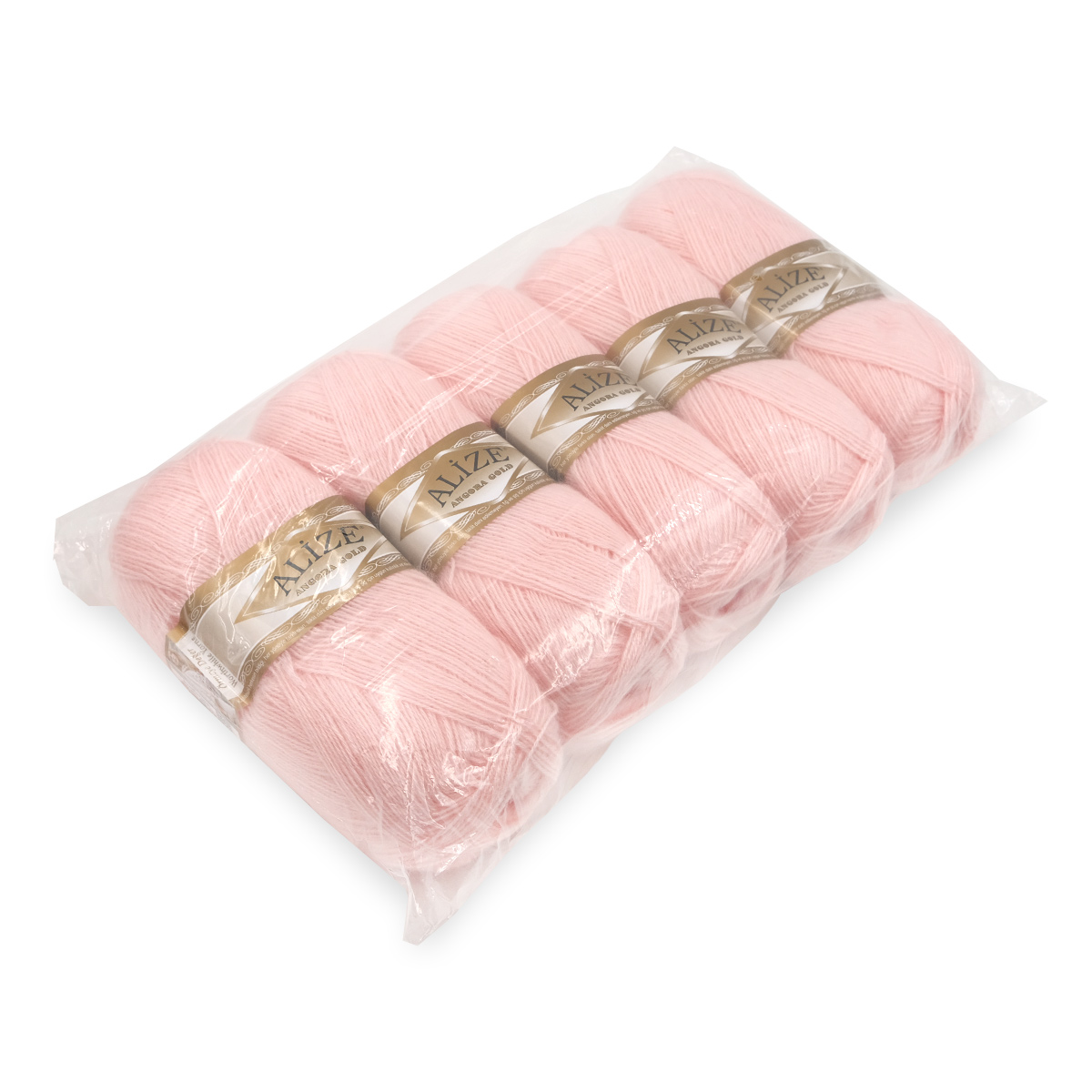 Пряжа Alize мягкая теплая для шарфов кардиганов Angora Gold 100 гр 550 м 5 мотков 271 жемчужно-розовый - фото 8