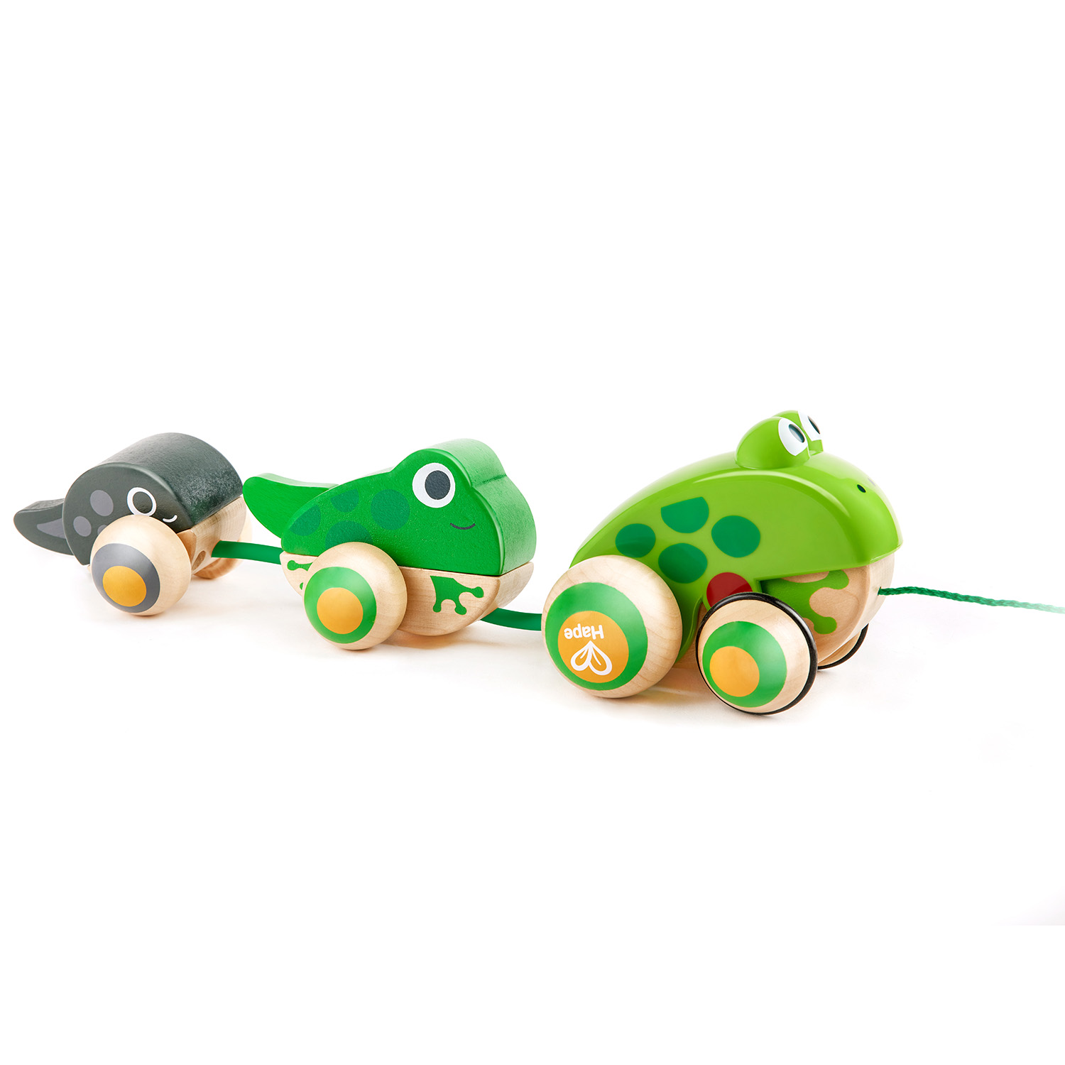 Игрушка для малышей каталка HAPE Семья лягушек на прогулке E0365_HP - фото 3
