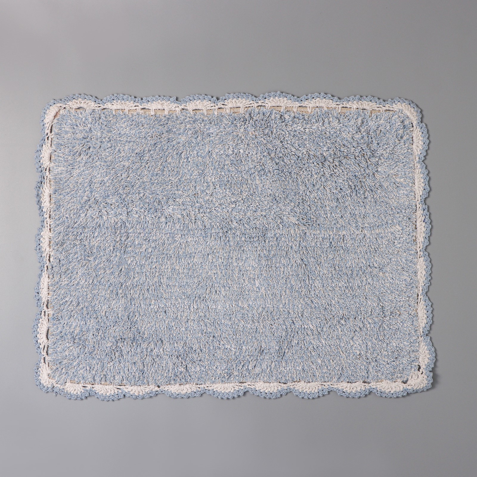 Коврик Доляна для ванной «Тэя» 50×80 см 100% хлопок цвет голубой - фото 3